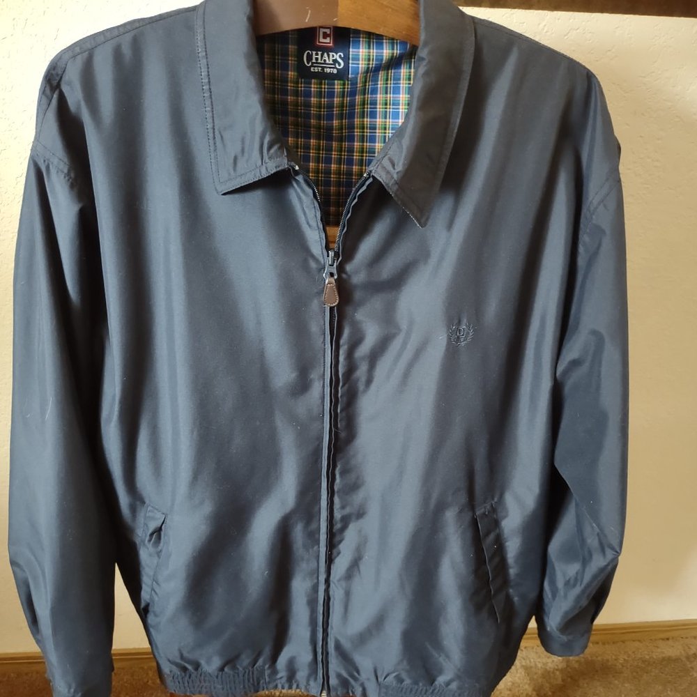 Men's Chaps Zip Front Jacket, Navy, XXL